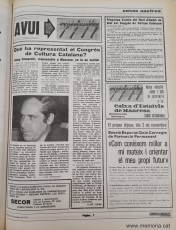Gazeta de Manresa de 27 d’octubre de 1977, amb una entrevista a Josep Camprubí i el programa d’actes.