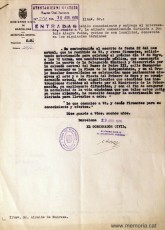 Notificació del Govern Civil a l’Alcalde comunicant la prohibició de la manifestació de l’1 de maig de 1976.