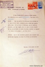 Instància de Lluís Alsedà Soler, adreçada a l’Alcaldia, sol·licitant el  permís. 