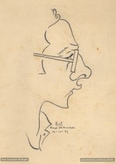 12/10/1934:  Caricatura de Vicenç Prat feta per Amat-Piniella. Tots dos eren tancats a la presó de Manresa pels fets del Sis d'Octubre. Fotografia inèdita. (Arxiu Comarcal del Bages. Fons Joaquim Amat-Piniella)
