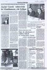 5-5-1978. Els manresans Joaquim Amat-Piniella i Jacint Carrió, supervivents de Mauthausen, en una fotografia publicada al diari “El Correo Catalán”. (Arxiu Comarcal del Bages. Fons Jacint Carrió i Vilaseca)