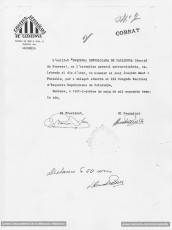 24-5-1936: carta d'Esquerra Republicana de Catalunya de Manresa que informa que Joaquim Amat i Piniella ha estat nomenat delegat de la secció local del partit al tercer congrés nacional.
(Centro Documental de la Memoria Histórica. Salamanca).