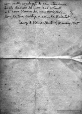 Maig del 1945. Poema de Joaquim Amat escrit al camp de concentració d'Ebensee, davant l'imminent alliberament, després de cinc anys de captiveri. Forma part del recull "Les llunyanies". (Arxiu Comarcal del Bages. Fons Joaquim Amat-Piniella)