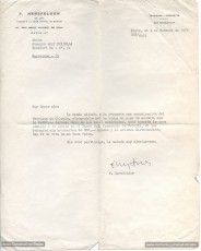 Gener-febrer de 1971: documents inèdits per mitjà dels quals Joaquim Amat-Piniella rebé una indemnització de 8.000 marcs alemanys per haver estat empresonat als camps d'extermini nazis. Com es pot veure, l'advocat que s'encarregà de gestionar-li els papers -i que segons aquest document cobraria un 10% d'aquest import- fou el francès François Herzfelder, el mateix que va tramitar la indemnització a Carme Ballester, la segona esposa de Lluís Companys, i a la majoria dels deportats catalans i espanyols als camps nazis i familiars d'aquests. (Arxiu Comarcal del Bages. Fons Joaquim Amat-Piniella)
