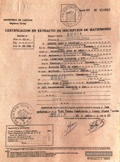 Partida de casament d’Andrés Laso Iglesias i Il·luminada Casahuga Riu datada el 18 de desembre de 1941. (Col·lecció de Josep Maria Laso).