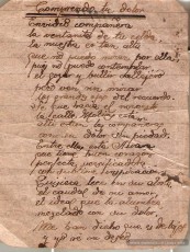 Poema que escriu el Josep Batalla a l’Anna Solà, de presó a presó, el 10 d’octubre de 1940. (1) (Col·lecció familiar)