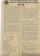 Ban de la Junta de Defensa, del novembre del 1937, sobre les aportacions econòmiques forçoses. (Arxiu Històric Comarcal de Manresa)