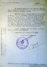 3-12-1936. Nomenament dels càrrecs de la Junta de Defensa de la Població Civil de Manresa. (Arxiu Comarcal del Bages).