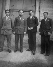 D'esquerra a dreta: Francesc Buira, X, Isidre Palau i Antoni Buira.