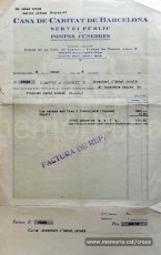 9/1/1934. Factura del servei de pompes fúnebres de Casa de Caritat amb càrrec al “Directori d’Estat Català”, per una corona amb destinació al fèretre de Francesc Macià.
