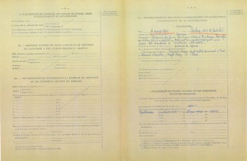 3/12/1955: L’expedient de sol·licitud de concessió del títol de deportat polític al govern francès. Li seria concedit l’any següent i obtindria la nacionalitat francesa. (Font: Archives des Victimes des Conflits Contemporanis – Caen, França).
