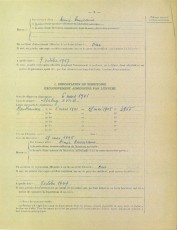 3/12/1955: L’expedient de sol·licitud de concessió del títol de deportat polític al govern francès. Li seria concedit l’any següent i obtindria la nacionalitat francesa. (Font: Archives des Victimes des Conflits Contemporanis – Caen, França).