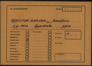 Portada del dossier obert a la postguerra pel Servei Internacional de Recerques (ITS-SIR) de la Creu Roja Internacional, instal·lat a la localitat de Bad Arolsen, a la República Federal d'Alemanya.