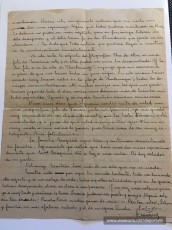 Carta de setembre de 1945 de F. Vilaró a Dolors Vila, explicant que intenten obtenir alguna informació d'en Pere (Font: arxiu personal de Ferran Brunet)