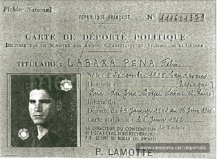Carnet de deportat polític emès per la República Francesa el 1952 (Font: arxiu particular de Patricia Grapeloup-Labara)