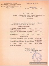 Atribució del títol de deportat polític a Planell, per part del Ministre dels Antics Combatents i Víctimes de Guerra francès, juny de 1955 (Font: Archives des Victimes des Conflits Contemporains – Caen, França)