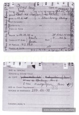 Targeta de soci de l'Amicale de Mauthausen francesa de Josep Pons, amb la seva data de defunció. (Arxiu de l'Amicale Française de Mauthausen)