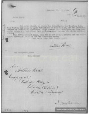 Carta en alemany del pare de Jaume Real a la Creu Roja alemanya, preguntant pel seu fill. Les darreres cartes que havien enviat al camp de presoners de guerra (stalag) on s'estava els havien estat retornades. Aquesta carta, de juliol de 1940, va arribar al camp de Mauthausen, però no va ser resposta (Font: ITS Bad Arolsen)