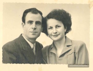 Jaume Real i la seva esposa francesa Léonne Herbelin, amb qui es va casar un cop alliberat i instal·lat a les rodalies de París (Font: arxiu particular de M. Rosa Colilles Brichs)