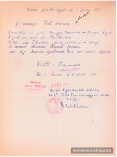 Document donant fe que Planell havia estat deportat a Mauthausen, signat pel també deportat Francesc Valls (Font: Archives des Victimes des Conflits Contemporains – Caen, França)