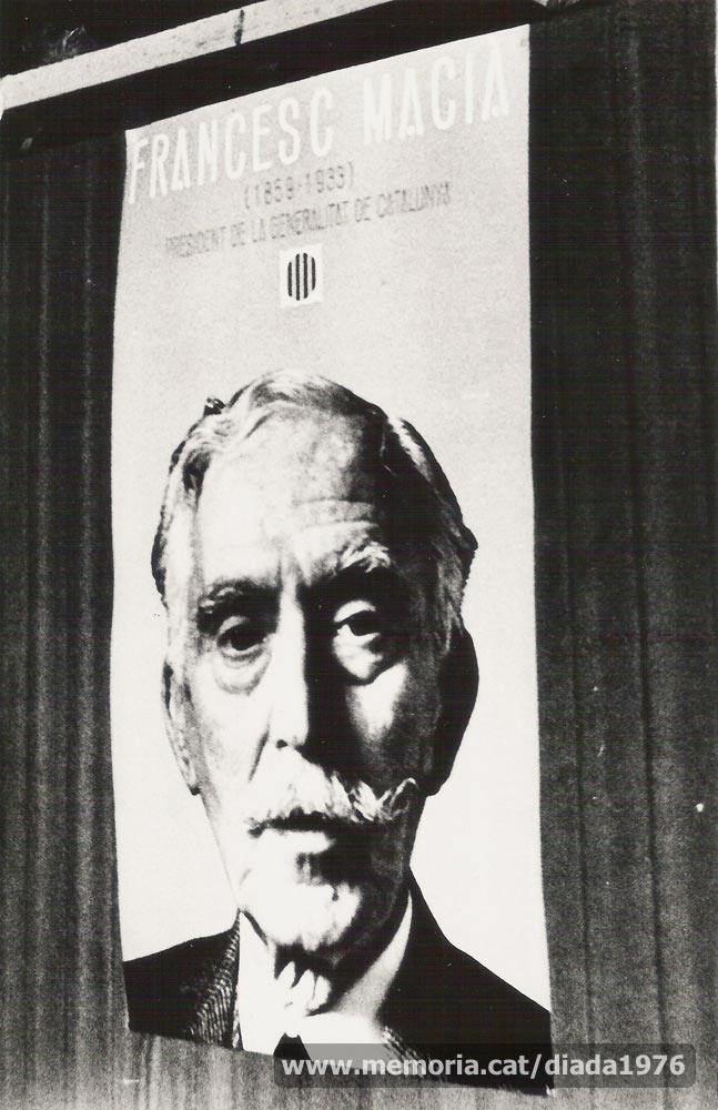 10/9/1976: cartell amb la imatge del president Francesc Macià. (Fotografia Lladó).