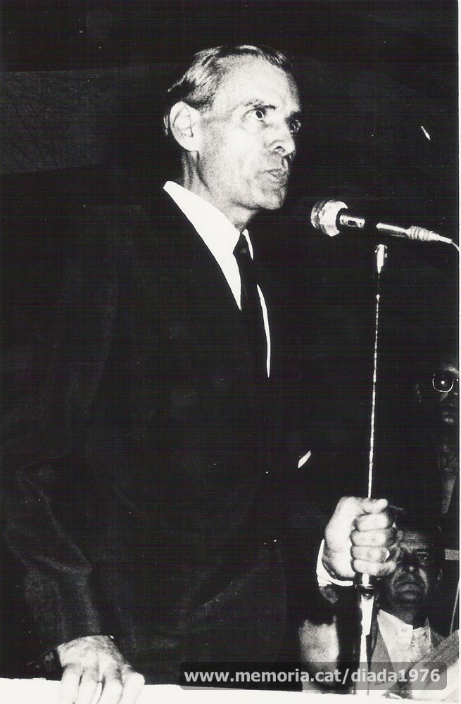 (3/3) 10/9/1976: intervenció de Xavier Sitjes, advocat i membre d’Unió Democràtica de Catalunya. (Fotografia Lladó).