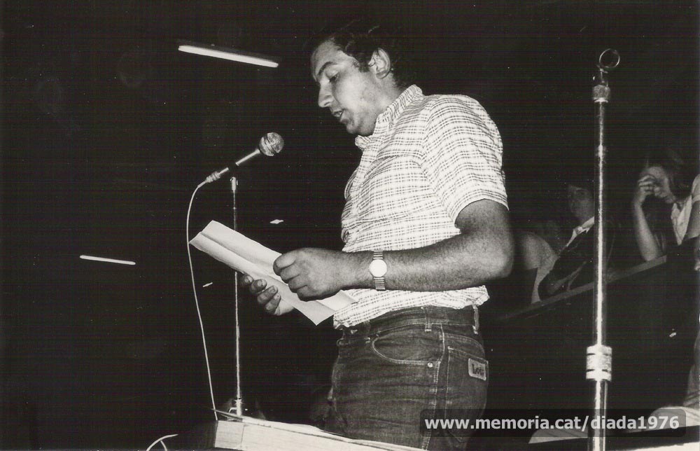 (2/2) 10/9/1976: imatges preses durant el discurs de Joan Tatjé, que com a pagès es va referir a les problemàtiques d’aquest col·lectiu. (Fotografia Lladó).