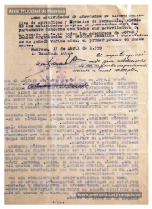 Escrit de la Delegada de la Sección Femenina de Manresa, 17 d’abril 1959. (Font: web memoria.cat/franquisme).