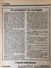 Els ecologistes i les municipals. P.A.T.I.N.E.T. (Regió7, 3/3/1979)