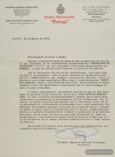 Carta d’Agustí Garriga Verdaguer als seus clients de la Gestoria per aclarir que qui es presenta a la candidatura de “Centristes de Catalunya-UCD” és el seu fill.