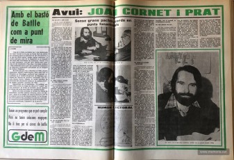 Entrevista a Joan Cornet i Prat. Joan Lladó i Font. Gazeta de Manresa, 12/3/1979