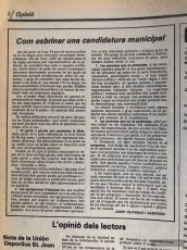 Com esbrinar una candidatura municipal. Josep Oliveras i Samitier (17/3/1979)