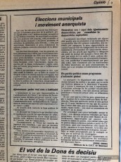 Eleccions municipals i moviment anarquista. Enric Serra (Regió7, 31/3/1979)