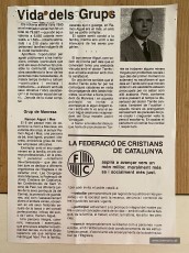 Ressenya de la mort de Ramon Algué Mas, publicada a la revista “Radar”, el gener del 1991. (Col·lecció de la família de Ramon Algué). 