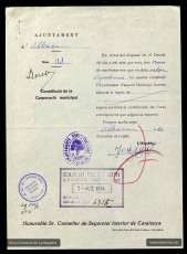 Constitució de la Corporació Municipal d'Albesa. 21.10.1936. (Arxiu Comarcal de la Noguera)