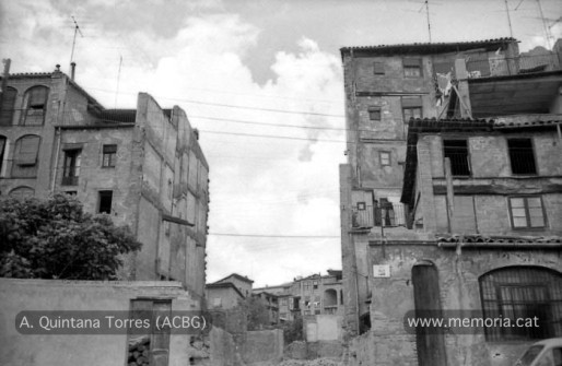 L’immoble número 9 del carrer d’Arbonés aterrat del tot. (Fotografia: Antoni Quintana Torres/Arxiu Comarcal del Bages).