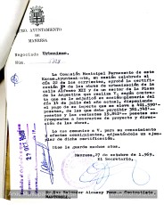 Certificacions d’obres a l’empresa de Salvador Alemany Pous en concepte de la urbanització del carrer d’Alfons XII i de plaça de la Reforma). (Font: Arxiu Municipal de Manresa).