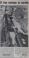 11/6/1970: “El tren continua su marcha”. Imatge on s’aprecien les obres de la màquina de formigó a l’alçada dels Vins Roqueta, a la carretera de Vic. (Arxiu Comarcal del Bages).