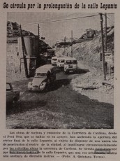 15/7/1979: se circulava per la prolongació del carrer de Lepant, amb sortida al costat de la Font de Neptú, coincidint amb la pavimentació de la carretera de Cardona. (Arxiu Comarcal del Bages).
