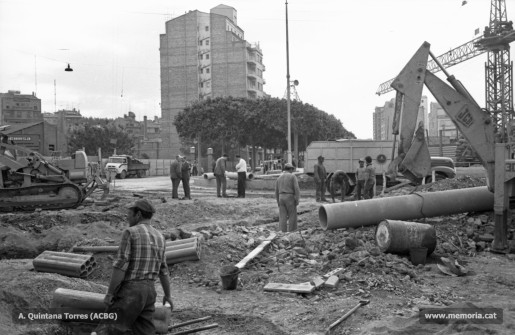 Les obres de pavimentació a la zona de Bonavista. Maig-juny 1970. (Fotografia: Antoni Quintana Torres/Arxiu Comarcal del Bages).