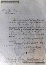Gener-maig de 1939: acreditacions de mestres adreçades a l’alcalde de Manresa o a les autoritats pertinents per demostrar que exercien com a professors en escoles de la ciutat abans de l’arribada de les tropes franquistes i per indicar el sou que rebien. Els mestres que s’acrediten són: Concepció Abadal i Puigferrat, Trinitat Colomina Muràs, Àngela Mató Puigmitjà, Rosa Borràs Llauradó, Julita Llop Masqué, Pau Guiu Domingo, Dolors Mas de la Fuente, Guadalupe Guisasola Rodríguez, Josepa Borràs Aragonès, Felisa Rufas Clavera, Ramon Santacana Minguell, Aparici Jané Vila, Guadalupe Jané Cornet, Maria del Olvido Álvarez Álvarez, Ildefonsa Matamala Barnet, Valeri Caldas Altimiras, Carme Montagut Simó, Enric Morató Alguacil, Maria Teresa Llorens, Concepció Serrano Hernández, Maria Rosario Biel Casals, Maria Vall Soldevila, Carme Piqué Bartolomé, Josep Vidal Monge, Maria Garriga Pons, Teresa Llasera Sala, Ramon Pallàs Prades, Maria Llaveries Viladomiu, Vicenta Cuende Sierra, Josepa Riera Vives, Rosa Macau Roig, Vicenç Ramírez Tormo, Maria Teresa Bruto Sans, Hermenegild Lladó Bilarrubies, Pilar Espada Cristóbal, Purificació Espada Cristóbal, Dolors Ribes Grau, Assumpció Tomàs Suades, Rosa Fortuny Riera, Josep Martínez Aguado, Assumpció Rovira Tenas, Antònia Trapé Carrera, Aureli Górriz Vivas, Eugènia Giró Ortega, Pere Aloy Anell, Maties Modest Vicente Giménez, Joan Martí Garriga i Aurora Bernal Navarro. (Arxiu Municipal de Manresa)