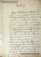 Gener-maig de 1939: acreditacions de mestres adreçades a l’alcalde de Manresa o a les autoritats pertinents per demostrar que exercien com a professors en escoles de la ciutat abans de l’arribada de les tropes franquistes i per indicar el sou que rebien. Els mestres que s’acrediten són: Concepció Abadal i Puigferrat, Trinitat Colomina Muràs, Àngela Mató Puigmitjà, Rosa Borràs Llauradó, Julita Llop Masqué, Pau Guiu Domingo, Dolors Mas de la Fuente, Guadalupe Guisasola Rodríguez, Josepa Borràs Aragonès, Felisa Rufas Clavera, Ramon Santacana Minguell, Aparici Jané Vila, Guadalupe Jané Cornet, Maria del Olvido Álvarez Álvarez, Ildefonsa Matamala Barnet, Valeri Caldas Altimiras, Carme Montagut Simó, Enric Morató Alguacil, Maria Teresa Llorens, Concepció Serrano Hernández, Maria Rosario Biel Casals, Maria Vall Soldevila, Carme Piqué Bartolomé, Josep Vidal Monge, Maria Garriga Pons, Teresa Llasera Sala, Ramon Pallàs Prades, Maria Llaveries Viladomiu, Vicenta Cuende Sierra, Josepa Riera Vives, Rosa Macau Roig, Vicenç Ramírez Tormo, Maria Teresa Bruto Sans, Hermenegild Lladó Bilarrubies, Pilar Espada Cristóbal, Purificació Espada Cristóbal, Dolors Ribes Grau, Assumpció Tomàs Suades, Rosa Fortuny Riera, Josep Martínez Aguado, Assumpció Rovira Tenas, Antònia Trapé Carrera, Aureli Górriz Vivas, Eugènia Giró Ortega, Pere Aloy Anell, Maties Modest Vicente Giménez, Joan Martí Garriga i Aurora Bernal Navarro. (Arxiu Municipal de Manresa)