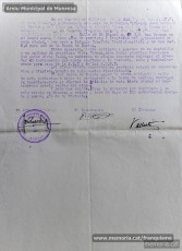 Gener-maig de 1939: acreditacions de mestres adreçades a l’alcalde de Manresa o a les autoritats pertinents per demostrar que exercien com a professors en escoles de la ciutat abans de l’arribada de les tropes franquistes i per indicar el sou que rebien. Els mestres que s’acrediten són: Concepció Abadal i Puigferrat, Trinitat Colomina Muràs, Àngela Mató Puigmitjà, Rosa Borràs Llauradó, Julita Llop Masqué, Pau Guiu Domingo, Dolors Mas de la Fuente, Guadalupe Guisasola Rodríguez, Josepa Borràs Aragonès, Felisa Rufas Clavera, Ramon Santacana Minguell, Aparici Jané Vila, Guadalupe Jané Cornet, Maria del Olvido Álvarez Álvarez, Ildefonsa Matamala Barnet, Valeri Caldas Altimiras, Carme Montagut Simó, Enric Morató Alguacil, Maria Teresa Llorens, Concepció Serrano Hernández, Maria Rosario Biel Casals, Maria Vall Soldevila, Carme Piqué Bartolomé, Josep Vidal Monge, Maria Garriga Pons, Teresa Llasera Sala, Ramon Pallàs Prades, Maria Llaveries Viladomiu, Vicenta Cuende Sierra, Josepa Riera Vives, Rosa Macau Roig, Vicenç Ramírez Tormo, Maria Teresa Bruto Sans, Hermenegild Lladó Bilarrubies, Pilar Espada Cristóbal, Purificació Espada Cristóbal, Dolors Ribes Grau, Assumpció Tomàs Suades, Rosa Fortuny Riera, Josep Martínez Aguado, Assumpció Rovira Tenas, Antònia Trapé Carrera, Aureli Górriz Vivas, Eugènia Giró Ortega, Pere Aloy Anell, Maties Modest Vicente Giménez, Joan Martí Garriga i Aurora Bernal Navarro. (Arxiu Municipal de Manresa)