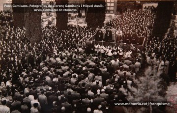 Maig de 1950: imatges de la visita de la marededéu de Fàtima a Manresa. Milers de fidels van sortir a rebre-la pels carrers de la ciutat. (Fons Grifé, Gamisans, Lladó – Arxiu Comarcal del Bages)