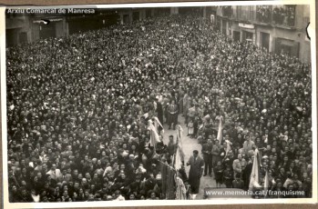 Maig de 1950: imatges de la visita de la marededéu de Fàtima a Manresa. Milers de fidels van sortir a rebre-la pels carrers de la ciutat. (Fons Grifé, Gamisans, Lladó – Arxiu Comarcal del Bages)