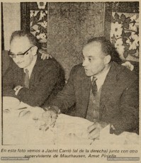 5-5-1978. Els manresans Joaquim Amat-Piniella i Jacint Carrió en una fotografia publicada al diari “El Correo Catalán”. (Arxiu Comarcal del Bages. Fons Jacint Carrió i Vilaseca)