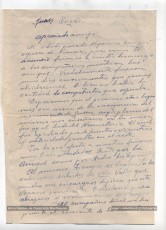 19-5-1964: Carta de Jacint Carrió a Joan Pagès en què li explica el viatge que acaba de fer amb la seva esposa a Mauthausen, on va anar a retre homenatge als companys morts als camps nazis: “Verdaderamente fueron unos días emocionantes que jamás olvidaremos”. També li parla del monument que pensen inaugurar l’any següent a Gusen [als manresans morts a Mauthausen i Gusen], “cuyos planos del mismo nos enseñaron en la mesa que hay al lado del Crematorio”. (Arxiu Històric de l’Amical de Mauthausen).
