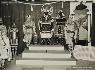 (3/3) 5/1/1963. El rei Gaspar (Francesc Candela), el rei Melcior (Ignasi Closas) i el rei Baltasar (Tomàs Serra).