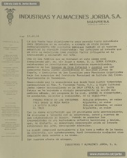 (2/2) Octubre de 1966. Record que es lliurava als participants a les sessions de cinema infantil que Signe Cultural Jorba havia patrocinat a la Sala Loyola (Sala Ciutat) durant el curs escolar 1965-66 i carta d’invitació a la sessió de cinema. Aquestes sessions de cinema infantil havien començat a celebrar-se el curs 1962-63, promogudes per Magatzems Jorba i les Congregacions Marianes.
