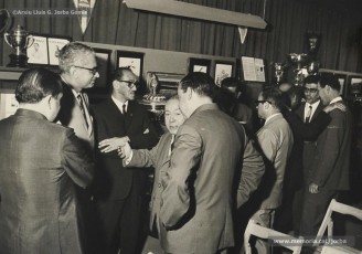 (9/14) 26/8/1967. Obertura de la convenció de presidents de clubs de futbol de les comarques del Bages, Berguedà i Anoia, inaugurada per Pere Jorba Puigsubirà a la cinquena planta de Magatzems Jorba.